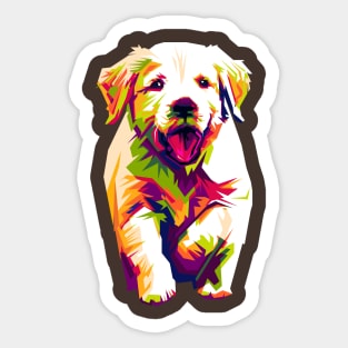 Dog cat geometric in pop art Sticker